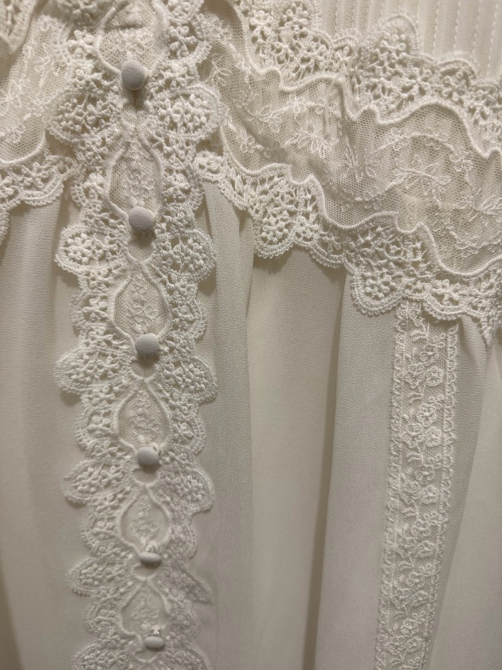 Caroline Constas Ivory Crochet-Trim Slip - Picture 3 of 3